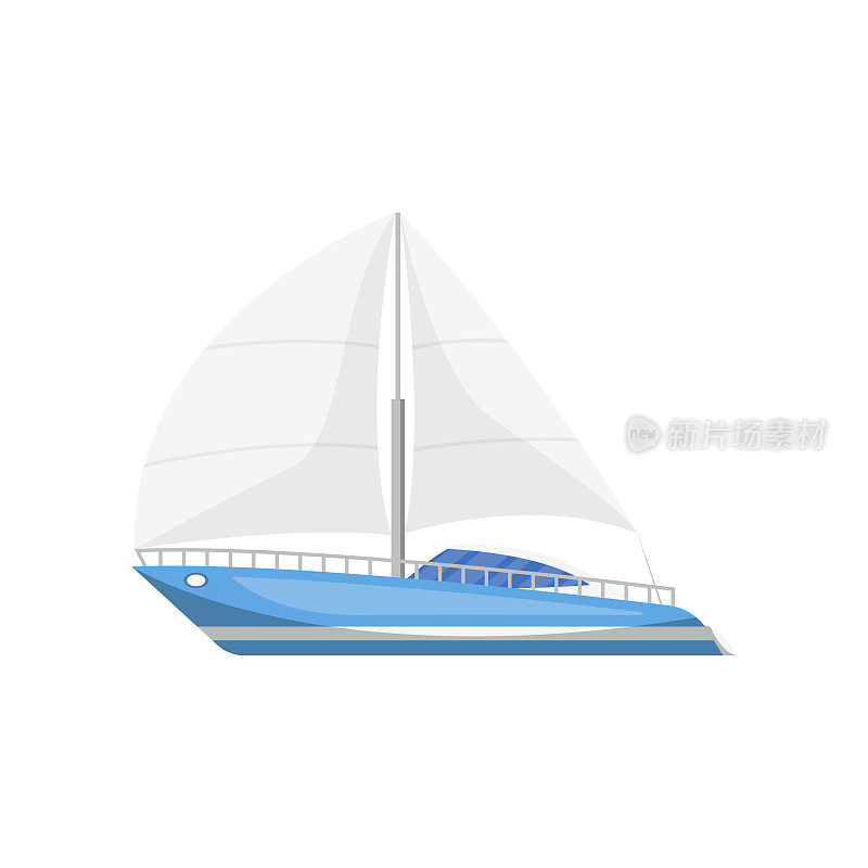 Modern luxury yacht side view isolated icon